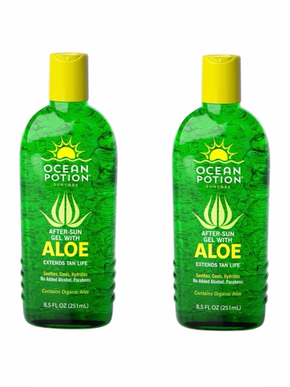 X 2 Ocean Potion Sun Care After Sun Gel, 100% Pure Aloe Face Body After Sun 8.5